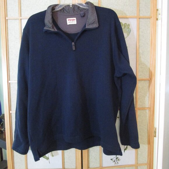 Men's 2XL Wrangler Authentic Pullover Dark Blue Sweater - Picture 1 of 5